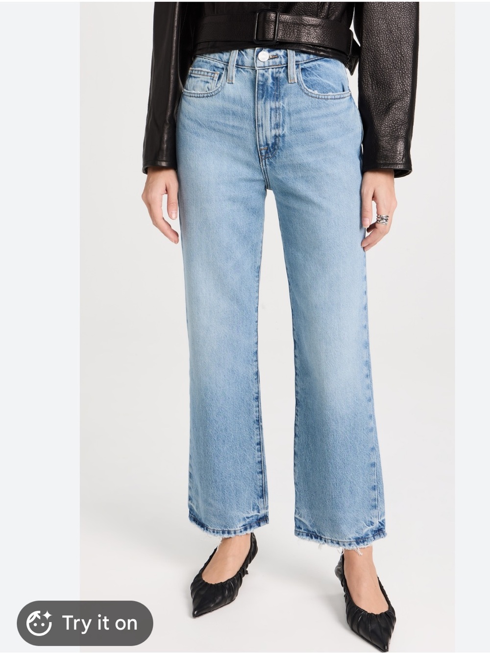 Frame Denim Le Jane Cropped Jeans in Light Blue Wash